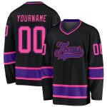 Custom Black Pink Purple Hockey Jersey - Personalized Sports Apparel Personalized Black Pink-Purple Hockey Jersey
