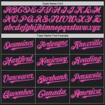 Personalized Black Pink Purple Baseball Jersey with Raglan Sleeves Personalized Black Pink-Purple Raglan Sleeves Baseball
