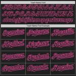 Personalized Black Pink Baseball Jersey with Raglan Sleeves - Custom Sportswear Personalized Black Pink Raglan Sleeves Baseball