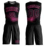 Personalized Black Pink Basketball Jersey Suit - Round Neck Sublimation Design 2 Personalized Black Pink Round Neck Sublimation