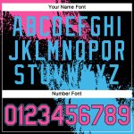 Personalized 3D Abstract Brush Stroke T-Shirt in Black and Pink-Sky Blue Personalized Black Pink-Sky Blue 3D Abstract Brush