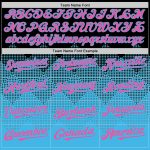 Custom Name Number Personalized Gradient 3D Pattern Black Pink-Sky Blue Authentic Baseball Jersey Team Personalized Black