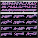 Personalized Gradient Twinkle Star Baseball Jersey with Custom Name and Number - Black Pink-Sky Blue 3D Pattern Design Personalized