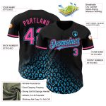 Personalized 3D Leopard Print Baseball Jersey - Black Pink-Sky Blue Custom Name & Number Fashion Team Apparel Personalized