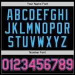 Custom Name and Number Authentic Baseball Jersey in Black and Pink-Sky Blue | Personalized Team Gear Personalized Black Pink-Sky
