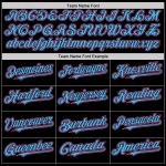 Personalized Baseball Jersey in Black and Pink Sky Blue Line Design Personalized Black Pink-Sky Blue Line Baseball Jersey
