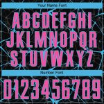 Custom Black Pink-Sky Blue Soccer Jersey with Personalized Name and Number - Team Uniform Personalized Black Pink-Sky Blue