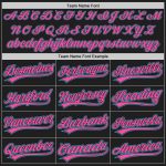 Custom Name and Number Unisex Softball Jersey - Personalized Black Pink-Sky Blue Two-Button Team Apparel Personalized Black
