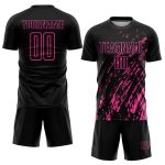 Personalized Black Pink Soccer Uniform Jersey for Kids - Sublimation Design Personalized Black Pink Sublimation Soccer Uniform