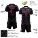 Personalized Black Pink Soccer Jersey Uniform for Kids - Custom Sublimation Design Personalized Black Pink Sublimation Soccer