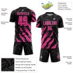 Personalized Black Pink Soccer Jersey Sublimation Uniform for Kids - Size 5 Personalized Black Pink Sublimation Soccer Uniform