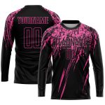 Custom Black Pink Soccer Jersey - Personalized Sublimation Uniform with Name & Number Personalized Black Pink Sublimation