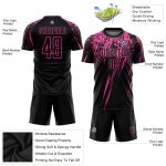 Custom Black Pink Soccer Jersey - Personalized Sublimation Uniform with Name & Number Personalized Black Pink Sublimation