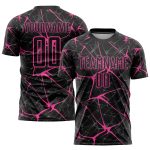 Personalized Pink Black Soccer Jersey for Kids - Custom Sublimation Uniform Personalized Black Pink Sublimation Soccer Uniform