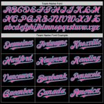 Personalized Black Pink Teal Baseball Jersey with Arm Shapes - Custom 3 Colors Design Personalized Black Pink-Teal 3 Colors