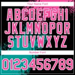Personalized Abstract Brush Stroke Baseball Jersey in Black Pink-Teal 3D Pattern with Custom Name and Number Personalized