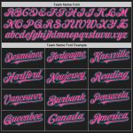 Custom Name and Number Personalized Black Pink-Teal Baseball Jersey - Authentic Raglan Sleeves Team Apparel Personalized