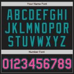 Custom Name and Number Personalized Black Pink-Teal Baseball Jersey - Authentic Raglan Sleeves Team Apparel Personalized