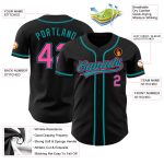 Personalized Black Pink Teal Baseball Jersey - Custom Name & Number Jersey Personalized Black Pink-Teal Baseball Jersey 2