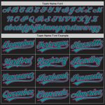 Personalized Black Pink Teal Baseball Jersey - Custom Name & Number Jersey Personalized Black Pink-Teal Baseball Jersey 2