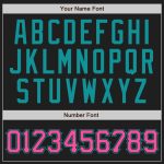 Personalized Black Teal Pink Baseball Jersey for Men Women Kids - Custom Sportswear Personalized Black Pink-Teal Baseball