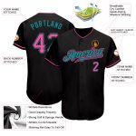 Custom Black Pink and Teal Baseball Jersey for Men and Women - Personalized Sportswear Personalized Black Pink-Teal Baseball