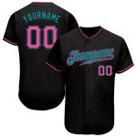 Custom Black Pink and Teal Baseball Jersey for Men and Women - Personalized Sportswear Personalized Black Pink-Teal Baseball