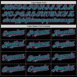 Custom Name Number Bomber Hoodie Jacket Black Pink Teal Varsity Full-Snap Letterman Personalized Black Pink-Teal Bomber Full-Snap