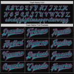 Personalized Two Tone Bomber Jacket Black Pink Teal Full-Snap Varsity Letterman Personalized Black Pink-Teal Bomber Full-Snap