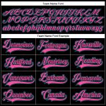 Personalized Black Pink Teal Hockey Jersey with Lace Neck Design Personalized Black Pink-Teal Hockey Lace Neck Jersey