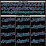 Personalized Black Pink Teal Line Authentic Baseball Jersey Custom Name Number Personalized Black Pink-Teal Line Authentic