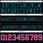 Custom Name and Number Personalized Black Pink-Teal Mesh Football Jersey - Authentic Team Gear Personalized Black Pink-Teal