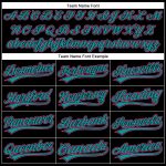 Custom Name and Number Personalized Black Pink-Teal Golf Polo Shirt - Performance Vapor Team Apparel Personalized Black Pink-Teal