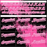 Personalized 3D Abstract Brush Stroke Baseball Jersey in Black and Pink-White Personalized Black Pink-White 3D Abstract Brush
