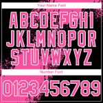 Personalized 3D Abstract Brush Stroke Baseball Jersey in Black and Pink-White Personalized Black Pink-White 3D Abstract Brush