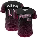 Black Personalized Glittering 3D Abstract Baseball Jersey - Pink-White Dot Design Personalized Black Pink-White 3D Abstract