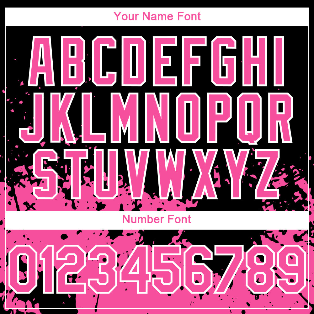 Personalized 3D Abstract Splash Grunge Art Baseball Jersey in Black Pink-White Personalized Black Pink-White 3D Abstract - Image 5