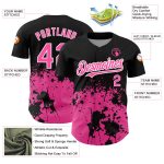 Personalized 3D Abstract Splash Grunge Art Baseball Jersey in Black Pink-White Personalized Black Pink-White 3D Abstract