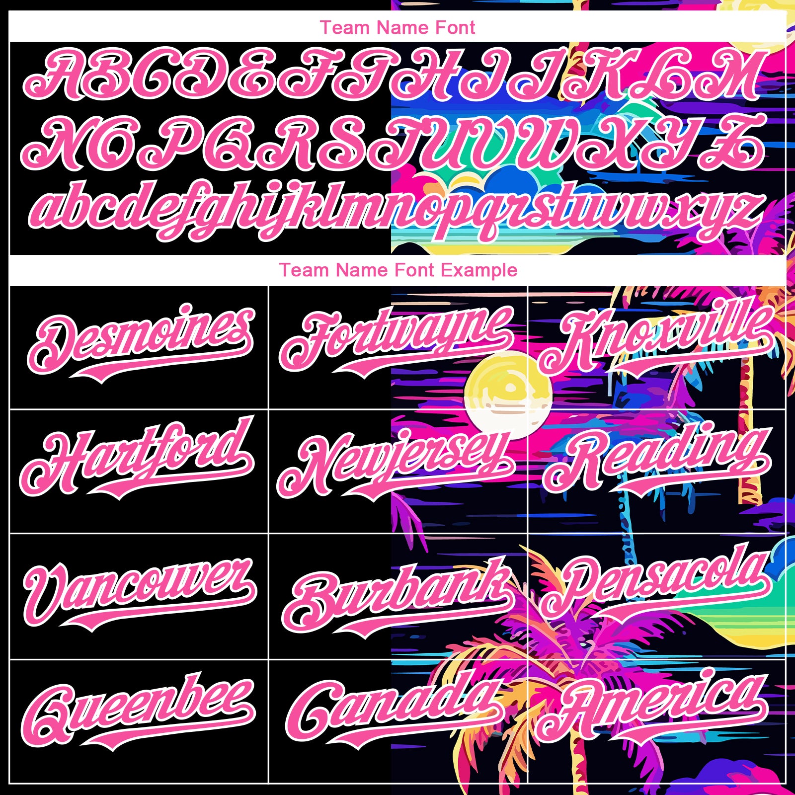 Personalized 3D Black Pink-White Beach Jersey with Hawaii Palm Trees, Baseball Style Personalized Black Pink-White 3D Beach - Image 4