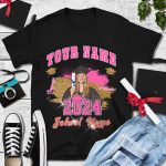 Personalized 3D Graduation T-Shirt Black Pink-White Design for Memorable Celebrations Personalized Black Pink-White 3D Graduation