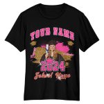 Personalized 3D Graduation T-Shirt Black Pink-White Design for Memorable Celebrations Personalized Black Pink-White 3D Graduation