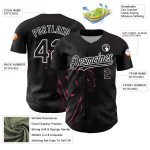 Custom Name and Number 3D Panther Baseball Jersey - Personalized Black Pink-White Design Personalized Black Pink-White 3D