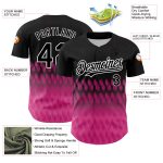 Custom Black Pink-White 3D Pattern Baseball Jersey with Personalized Name and Number - Authentic Team Apparel Personalized