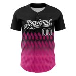 Custom Black Pink-White 3D Pattern Baseball Jersey with Personalized Name and Number - Authentic Team Apparel Personalized