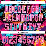 Custom Name and Number Baseball Jersey with 3D Planet and Rocket Design in Black Pink-White - Personalized Team Apparel Personalized