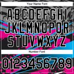 Custom Name & Number Personalized Baseball Jersey - Black Pink-White 3D Splatter Art Design Personalized Black Pink-White