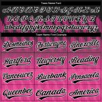 Custom Softball Jersey Unisex Black Pink-White 3D Pattern Lines with Personalized Name and Number - Two-Button Design Personalized