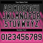 Custom Softball Jersey Unisex Black Pink-White 3D Pattern Lines with Personalized Name and Number - Two-Button Design Personalized