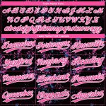 Custom Name Number Softball Jersey Unisex Two-Button 3D Pattern Black Pink-White Personalized Black Pink-White 3D Pattern