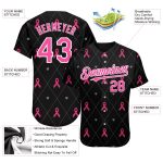 Personalized 3D Pink Ribbon Breast Cancer Awareness Baseball Jersey for Women - Custom Name and Number Support Team Personalized